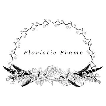 Vector Delicate Floristic Frame. Flower Design Element Stock Illustration
