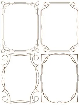 Vector delicate frames. Set on a white background Stock Illustration