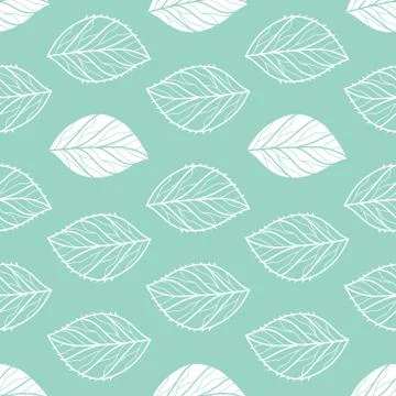 Vector Delicate seamless leaves repeat seamless pattern. Floral pattern Stock Illustration