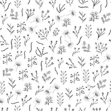 Vector Delicate seamless little flowers repeat seamless pattern. Floral pattern Stock Illustration