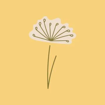Vector Delicate stylized dandelion flowers . Doodle logo outline design illus Stock Illustration