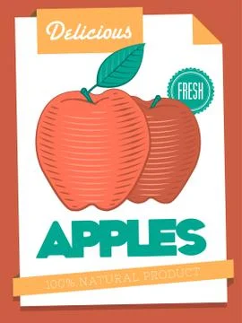 Vector delicious apples poster Stock Illustration