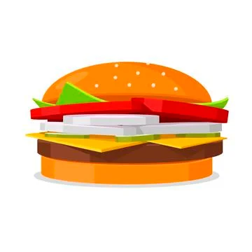 Vector delicious burger/hamburger/cheeseburger isolated on white background Stock-Illustration