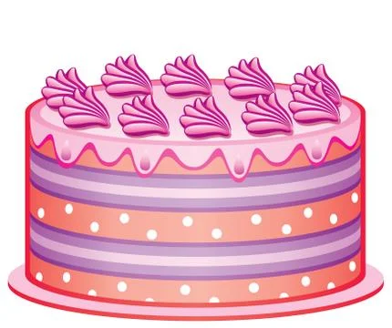 Vector delicious cake with cream Stock Illustration
