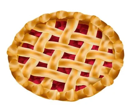 Vector delicious cherry pie Illustrazione stock