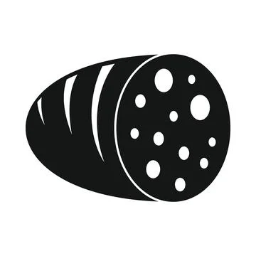 Vector delicious sausage black simple icon isolated Stock Illustration
