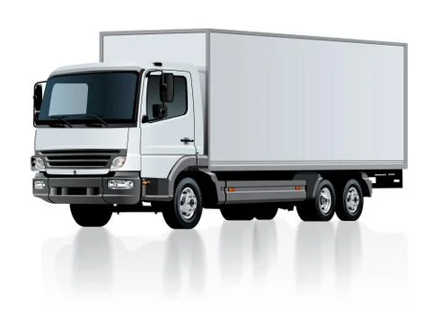 Vector delivery cargo truck template isolated Stock Illustration