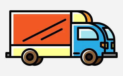 Vector delivery or cargo truck isolated on white background Stock Illustration