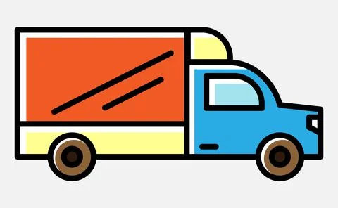 Vector delivery or cargo truck isolated on white background Stock Illustration