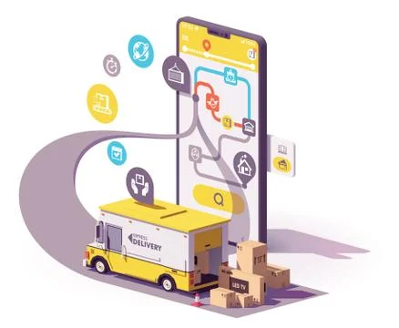 Vector delivery service app illustration Stock Illustration