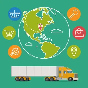 Vector delivery service concept background. Logistics in business and industry Stock Illustration