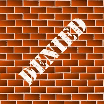 Vector : Denied painted on brick wall Stock Illustration