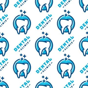 Vector dental label protection template illustration abstract seamless pattern Stock Illustration