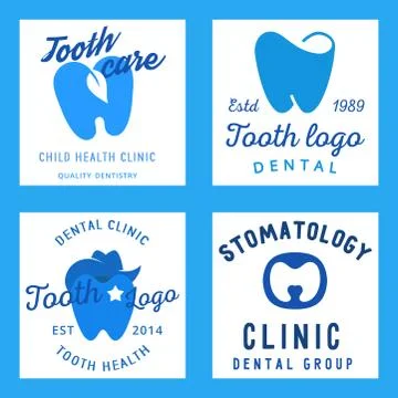 Vector dental logo protection template illustration stomatology mouth graphic Stock Illustration