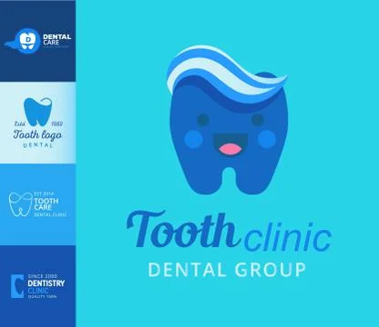 Vector dental logo protection template illustration stomatology mouth graphic Ilustración de archivo