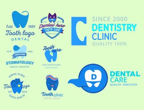 Vector dental logo protection template illustration stomatology mouth graphic Stock Illustration