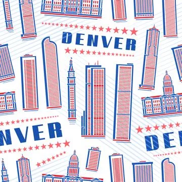 Vector Denver Seamless Pattern Stock Illustration