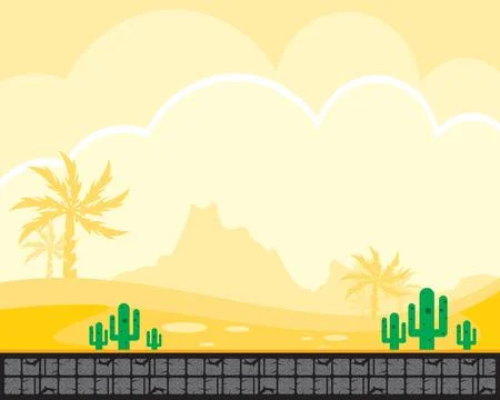 Vector desert landscape background illustration Stock Illustration