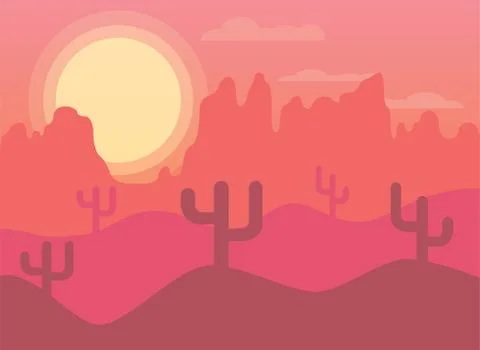 Vector Desert Landscape Illustrazione stock
