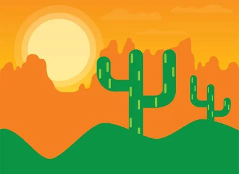 Vector Desert Landscape Stock Illustration