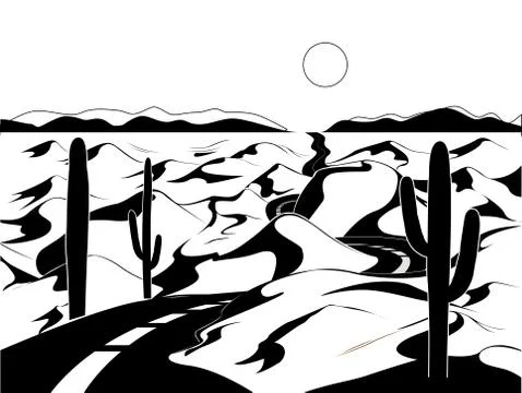 Vector desert landscape Stock Illustration
