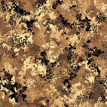 Vector Desert Sand Storm Seamless Pattern Military Camo Graphic Textile Print Stock Illustration