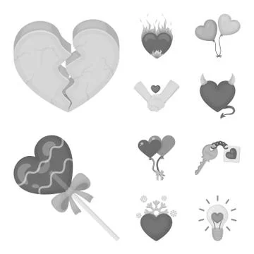 Vector design of abstract and shape symbol. Set of abstract and love stock Stock Illustration