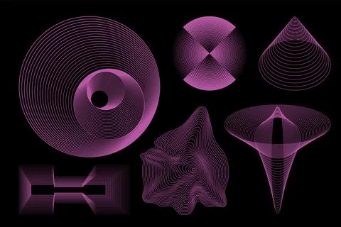 Vector design. Abstract spiral formations, topographic layers, and fluid Stock Illustration