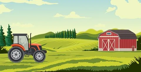 Vector design of agricultural fields Stock Illustration