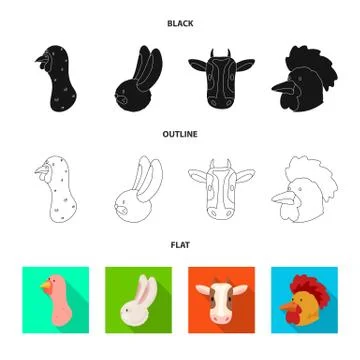 Vector design of agriculture and breeding logo. Collection of agriculture and Stock Illustration