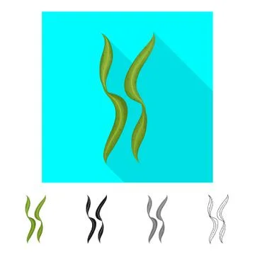 Vector design of algae and seafood symbol. Set of algae and ocean vector icon Stock-Illustration