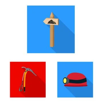Vector design of alpinism and peak sign. Collection of alpinism and camp vector Illustrazione stock
