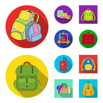 Vector design of  and backpack sign. Set of  and pack stock symbol for web. 스톡 일러스트