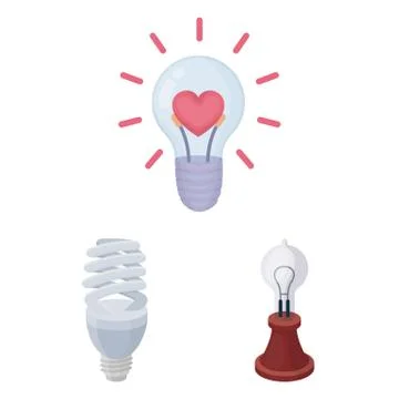 Vector design of  and lightbulb logo. Set of  and idea stock vector illustrati Illustrazione stock