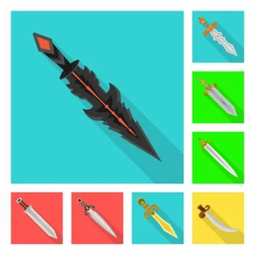 Vector design of  and sword  logo. Set of  and knife  vector icon for stock. Stock Illustration
