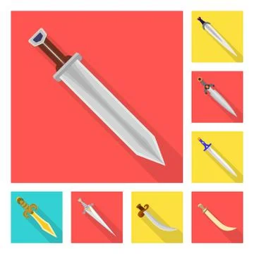 Vector design of and sword sign. Collection of and knife stock vector Stock Illustration