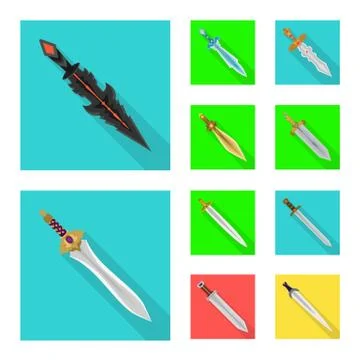 Vector design of and sword symbol. Collection of and knife stock vector Stock Illustration