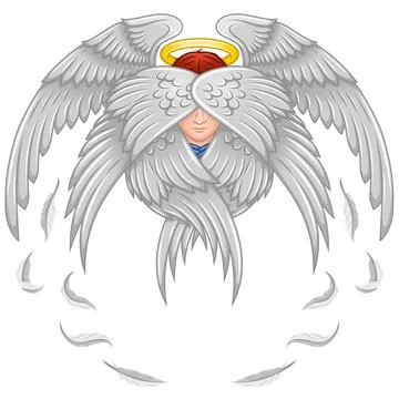 Vector design of angel with wings 库存插图