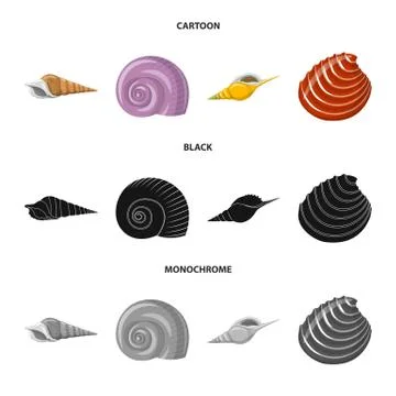 Vector design of animal and decoration icon. Set of animal and ocean vector icon Illustrazione stock