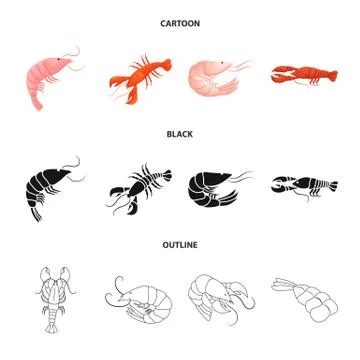 Vector design of appetizer and ocean logo. Set of appetizer and delicacy vector Stock Illustration