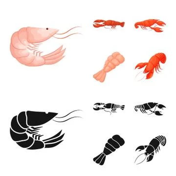 Vector design of appetizer and ocean icon. Collection of appetizer and delicacy Stock Illustration