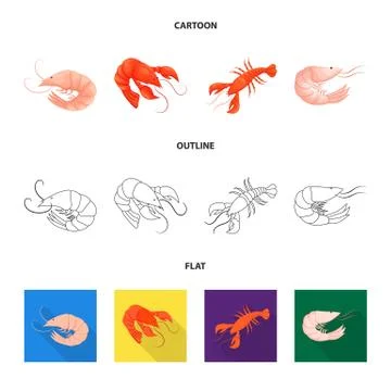 Vector design of appetizer and ocean icon. Collection of appetizer and delicacy Stock Illustration
