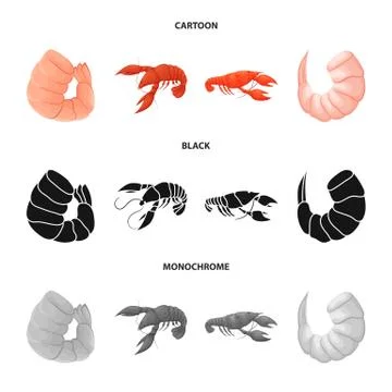 Vector design of appetizer and ocean icon. Collection of appetizer and delicacy Stock Illustration
