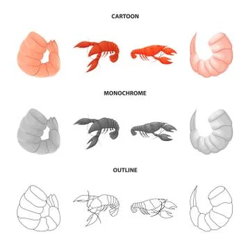 Vector design of appetizer and ocean symbol. Set of appetizer and delicacy stock Stock Illustration
