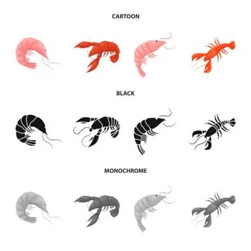 Vector design of appetizer and ocean icon. Collection of appetizer and delicacy Stock Illustration