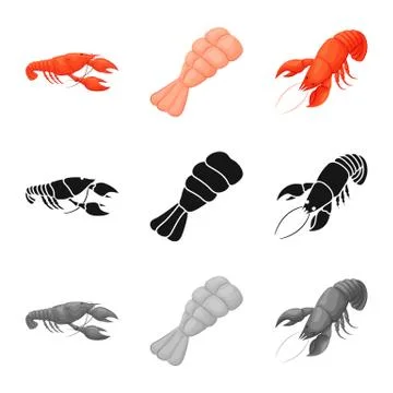 Vector design of appetizer and ocean icon. Set of appetizer and delicacy stock Stock Illustration