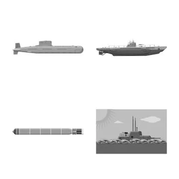 Vector design of army and deep sign. Collection of army and nuclear stock vector Stock-Illustration