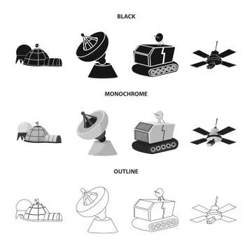 Vector design of astronomy and technology icon. Collection of astronomy and sky Stock Illustration