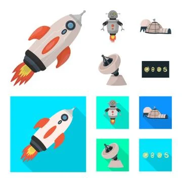 Vector design of astronomy and technology icon. Collection of astronomy and sky Illustrazione stock