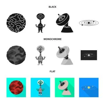 Vector design of astronomy and technology logo. Collection of astronomy and sky Stock Illustration